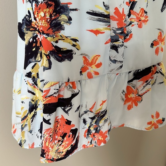 Dex Floral dress light blue and orange and black/navy - Picture 7 of 8